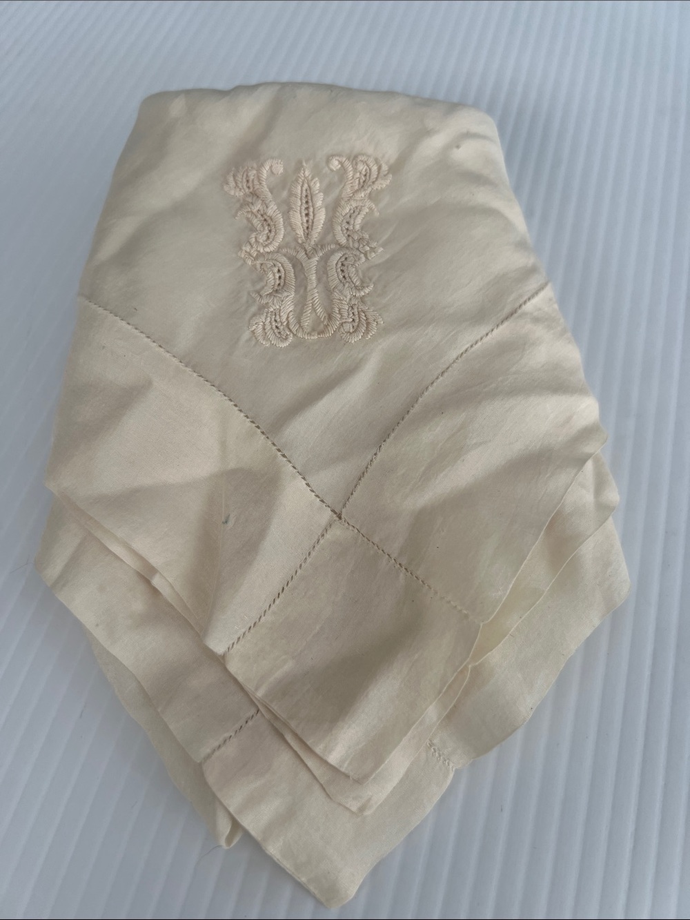 Vintage Hanky Handkerchief Embroidered silk Wedding